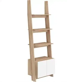 Regál Rack 60-1D sonoma/Biely lesk