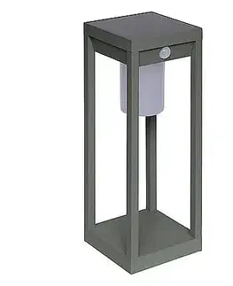 DEOKORK Záhradná solárna lampa 15x15x40 cm (olivová)