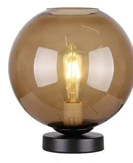 Nočné svetlo hnedé sklenené guľové svetlo 60W E27
