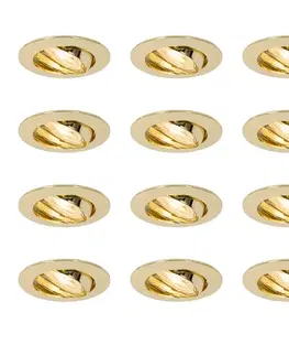 Sada 12 vstavaných bodových svetiel mosadz GU10 35 mm - Edu
