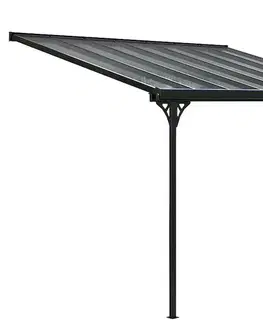 Pergola 436 x 305 cm (čierna + transparentná polykarbonát)