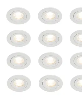 Sada 12 vstavaných bodových svetiel bielych okrúhlych GU10 50 mm IP44 - Xena