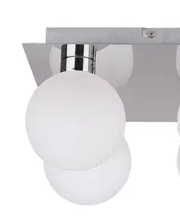 Stropná lampa s bielym tienidlom na guľu 4xG9 Oden