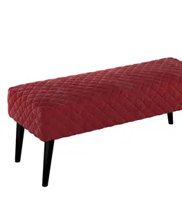 Dekoria Čalúnená lavica, pikovaná, Velvet, Rød, 100 x 40 x 40 cm, Velvet, 704-15