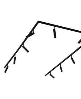 Moderný koľajnicový systém s 10 čiernymi bodovými svetlami 1-fázový - Slimline Uzzy