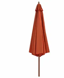 Slnečník Ø 350 cm látka / drevo Dekorhome