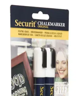 SECURIT Stredný popisovač šírka hrotu 2-6 mm 2 kusy, biely