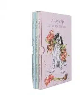 Sada zápisníkov "A Dog's Life" Wrendale Designs, 3 ks - psík s kyticou