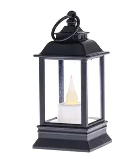 Lampáš s LED sviečkou Cremona čierna, 6 x 13 cm