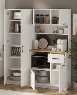 JASMÍNA malá kuchynská linka, biela/dub zafírový