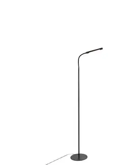 Dizajnová stojaca lampa čierna vrátane LED s dotykovým stmievačom - Palka