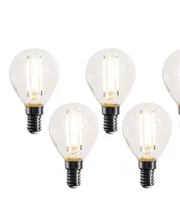 Sada 5 stmievateľných LED žiaroviek E14 Filament G45 číra 4W 470 lm 2700K