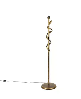 Vintage stojaca lampa starožitné zlato 29 cm bez tienidla - Linden