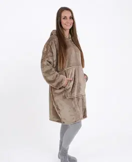 MKLozkoviny.sk Baránková mikina mikroplyš – Laura sivohnedá veľkosť M