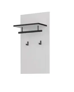 BRENDON vešiakový panel, biela / čierna 