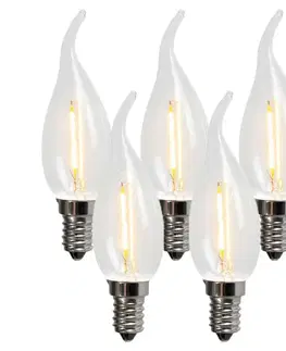 Sada 5 E14 LED vláknových sviečkových žiaroviek BXS35 1W 100LM 2200K