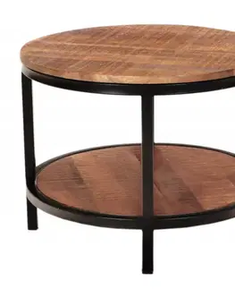 Okrúhly konferenčný stolík Retro 60x45x60 indický masív mango