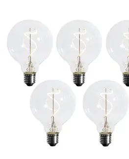Sada 5 ks Stmievateľná LED žiarovka E27 so špirálovým vláknom G95 4W 270lm 2700K