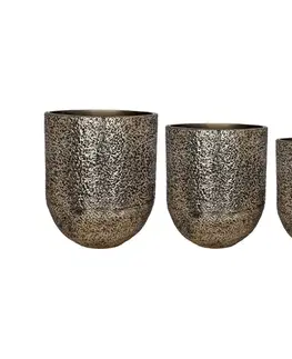 Eglo 428099 - sada 3 ks kovových kvetináčov OKAYAMA 50 × 42 cm, zlatá 428099