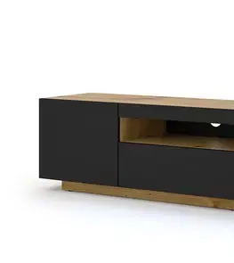 ArtBm TV stolík AURA 200 | dub artisan/čierny mat