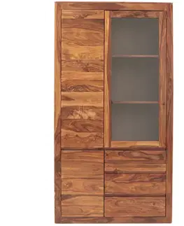 Vitrína Tina 100x190x45 indický masív palisander