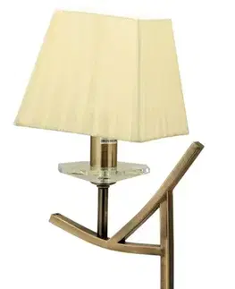 Patinovaná nočná lampa na stolík, žlté tienidlo, E14 Valencia