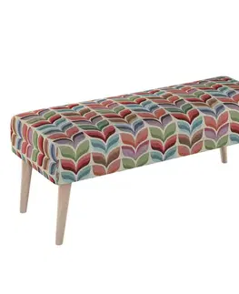 Dekoria Lavica natural, ružový a modrý kvetinový motív, 100 x 40 x 40 cm, Intenso Premium, 144-16