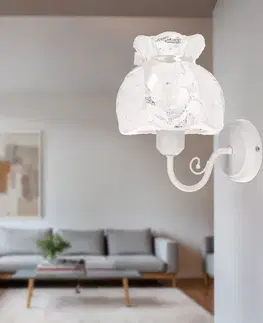 ROSSINI biela nástenná lampa 1x40W E27 biele tienidlo