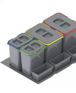 Nádoba na odpad Praktiko 80 4 Dílný (2X15L+2X7L)