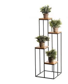 HowHomely Stojan na kvety 110x40 cm čierna/hnedá 10-1538M
