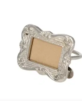 Dekoria Krúžok na obrúsok Silver Frame, 5 x 4 x 4,5 cm
