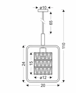 Závesná lampa Crown, čierna, 1x40W, E27, béžové tienidlo
