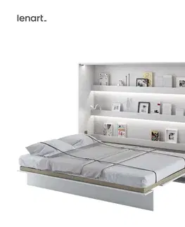 Dig-net nábytok Sklápacia posteľ Lenart BED CONCEPT BC-14p | biely lesk 160 x 200 cm