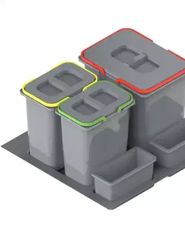 Nádoba na odpad Praktiko 60 trojdielna (1x15l + 2x7l)