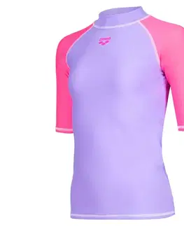 Detské UV plavecké tričko s krátkym rukávom arena »Rash Graphic«, svetlofialové