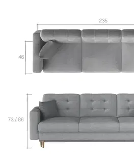 GARD 12 rozkladací trojsedák, Monolith 29/Monolith 09