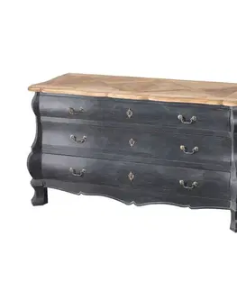 Dekoria Komoda Lavrence 160 x 50 x 85 old black & natural, 160 x 50 x 85 cm