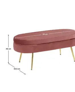 KONDELA Noblin Typ 2 taburetka ružová (Velvet) / zlatá