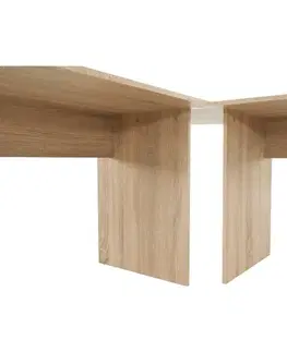 KONDELA Maurus MA11 New rohový pc stolík dub sonoma / biela