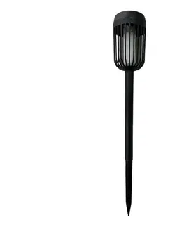  LED solárna lampa FLAME LED/1,2V 100 mAh 1800K 37 cm IP44 čierna EKO2501