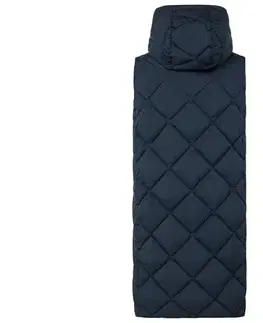 Dlhá prešívaná vesta s kapucňou