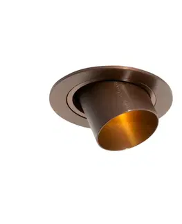 Moderné zabudované bodové svetlo tmavá bronz GU10 35 mm okrúhle sklopné - Installa