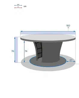 DEOKORK Ratanový stôl jedálenský BORNEO LUXURY priemer 160 cm (sivá)