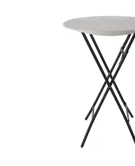 Skladací barový stôl biela / čierna Dekorhome