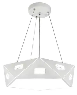 Biela päťuholníková závesná lampa, nastaviteľná, 3xG9 Nemesis