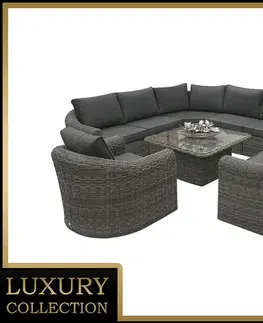 DEOKORK Ratanová modulová zostava BORNEO LUXURY pre 8 osôb (sivá)