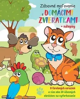 Zábavné maľovanie s domácimi zvieratkami + nálepky a farbičky