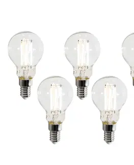 Sada 5 inteligentných LED žiaroviek E14 P45 číra 4,2 W 470 lm 2700 – 6500 K