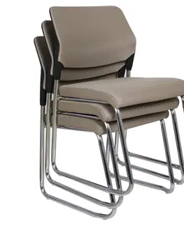 KONDELA Kledi konferenčná stolička svetlohnedá / chróm / čierna