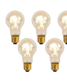 Sada 5 LED žiaroviek E27 so špirálovým vláknom A60 Goldline 2W 150lm 2200K